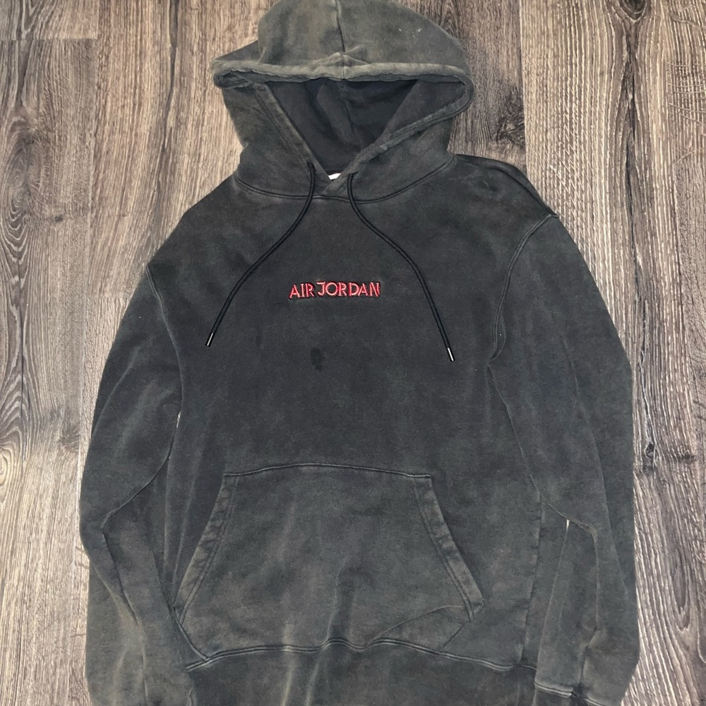 Olive & Red Air Jordan Embroidered Hoodie Size Small
